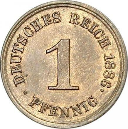 Аверс монеты - 1 пфенниг 1886 года E "Тип 1873-1889" - цена  монеты - Германия, Германская Империя
