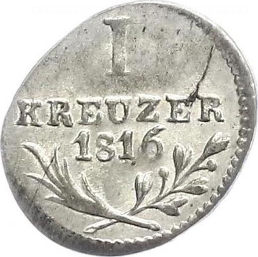 Реверс монеты - 1 крейцер 1816 года - цена серебряной монеты - Вюртемберг, Фридрих I Вильгельм