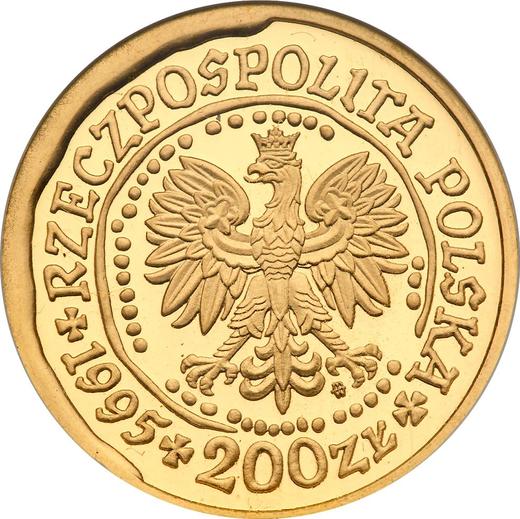 Anverso 200 eslotis 1995 MW NR "Pigargo europeo" - valor de la moneda de oro - Polonia, República moderna