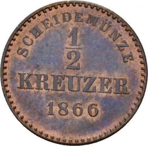 Reverso Medio kreuzer 1866 - valor de la moneda  - Wurtemberg, Carlos I
