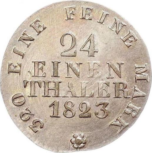Rewers monety - 1/24 thaler 1823 I.G.S. - cena srebrnej monety - Saksonia-Albertyna, Fryderyk August I