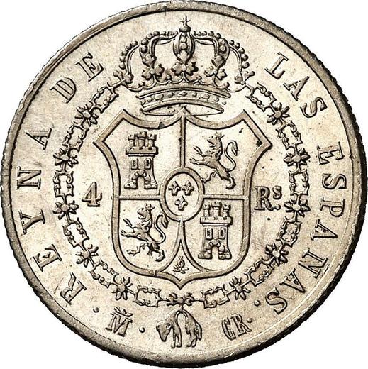 Реверс монеты - 4 реала 1837 года M CR - цена серебряной монеты - Испания, Изабелла II