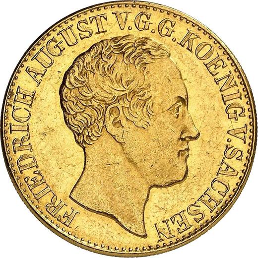 Anverso 10 táleros 1839 G "Tipo 1836-1839" - valor de la moneda de oro - Sajonia, Federico Augusto II