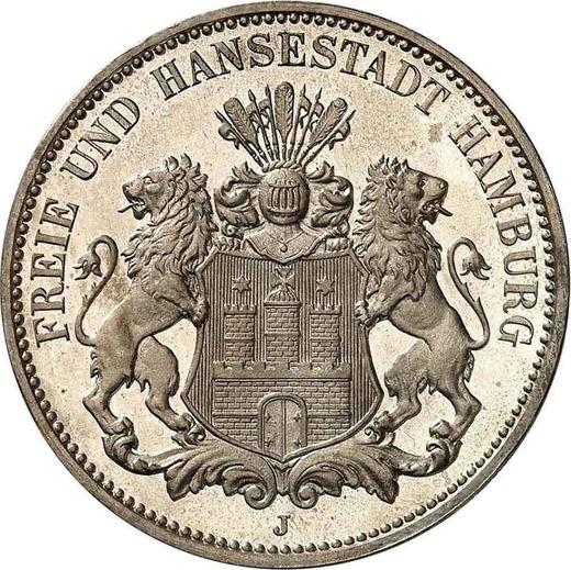 Аверс монеты - 3 марки 1914 года J "Гамбург" - цена серебряной монеты - Германия, Германская Империя