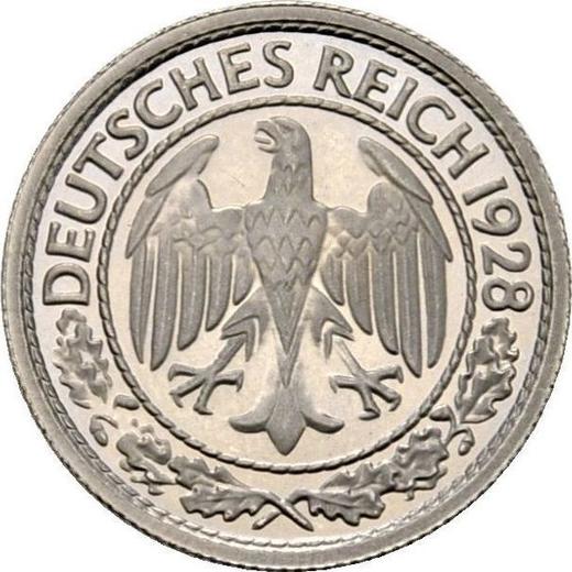 Аверс монеты - 50 рейхспфеннигов 1928 года E - цена  монеты - Германия, Bеймарская республика