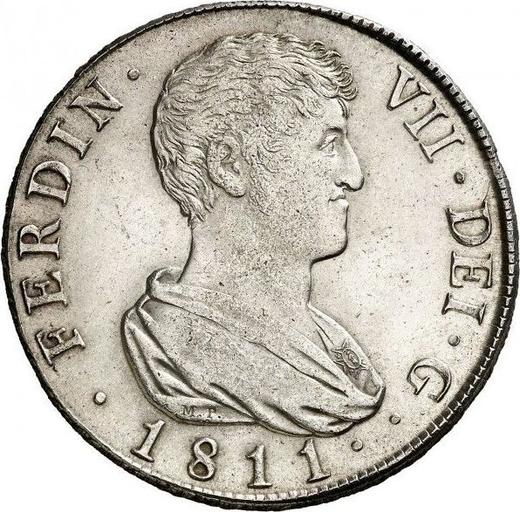 Аверс монеты - 8 реалов 1811 года V GS "Тип 1808-1811" - цена серебряной монеты - Испания, Фердинанд VII