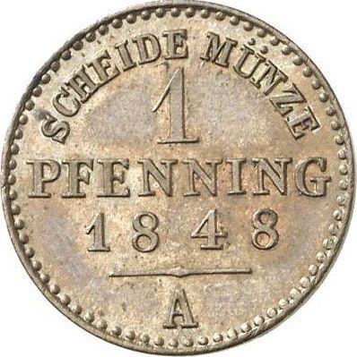 Реверс монеты - 1 пфенниг 1848 года A - цена  монеты - Пруссия, Фридрих Вильгельм IV