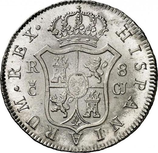 Реверс монеты - 8 реалов 1812 года c CJ "Тип 1809-1830" - цена серебряной монеты - Испания, Фердинанд VII