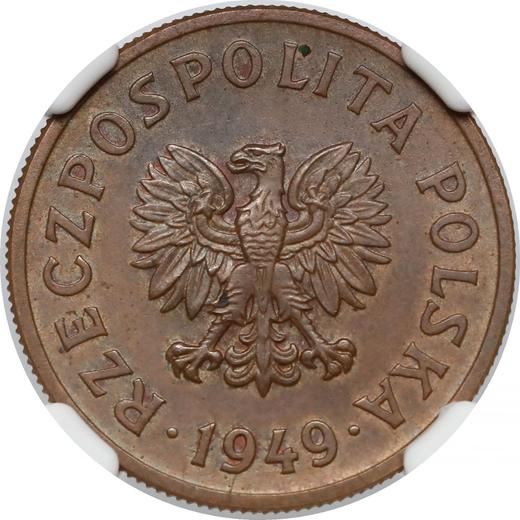 Аверс монеты - Пробные 50 грошей 1949 года Медь - цена  монеты - Польша, Народная Республика