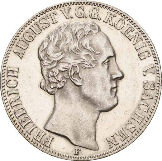 Anverso 2 táleros 1853 F - valor de la moneda de plata - Sajonia, Federico Augusto II
