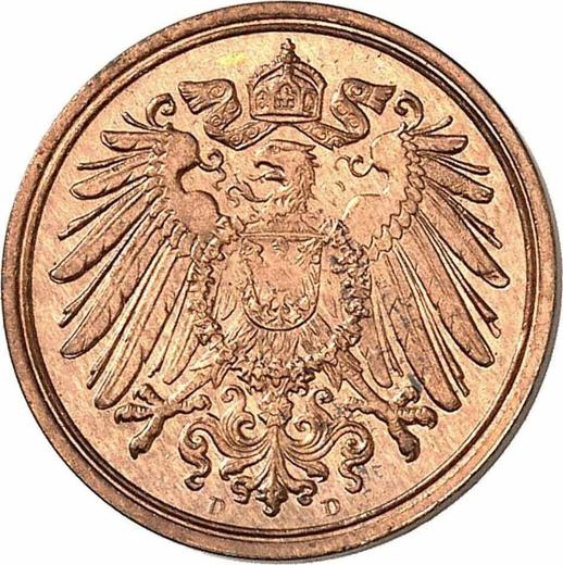Реверс монеты - 1 пфенниг 1906 года D "Тип 1890-1916" - цена  монеты - Германия, Германская Империя