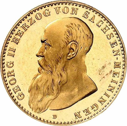 Аверс монеты - 10 марок 1914 года D "Саксен-Мейнинген" - цена золотой монеты - Германия, Германская Империя