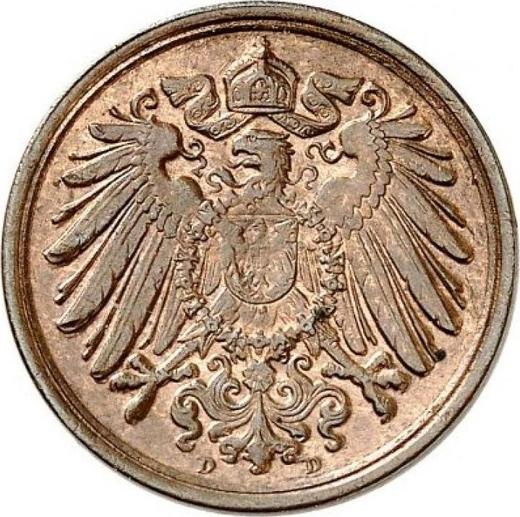 Reverso 1 Pfennig 1897 D "Tipo 1890-1916" - valor de la moneda  - Alemania, Imperio alemán