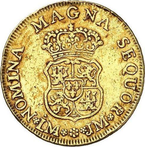 Revers 2 Escudos 1760 LM JM - Goldmünze Wert - Peru, Ferdinand VI