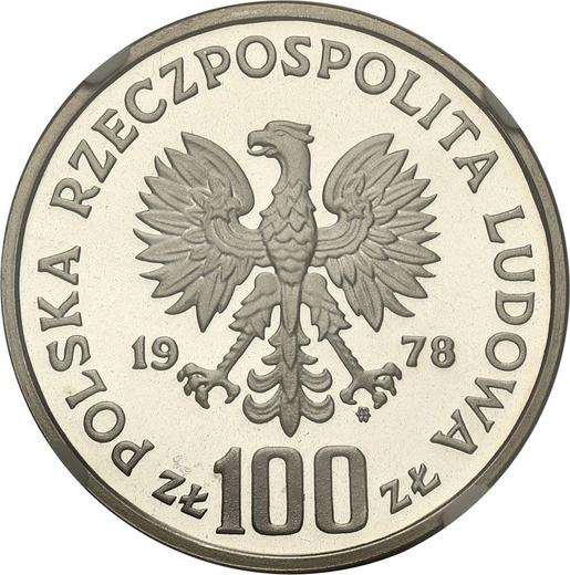 Awers monety - 100 złotych 1978 MW "Bóbr" Srebro - cena srebrnej monety - Polska, PRL