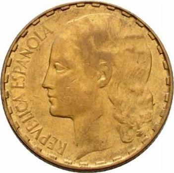Obverse 1 Peseta 1937 -  Coin Value - Spain, II Republic