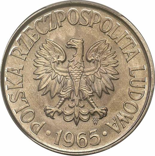 Anverso 50 groszy 1965 MW - valor de la moneda  - Polonia, República Popular