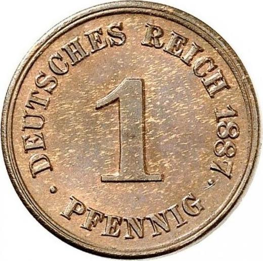 Anverso 1 Pfennig 1887 G "Tipo 1873-1889" - valor de la moneda  - Alemania, Imperio alemán