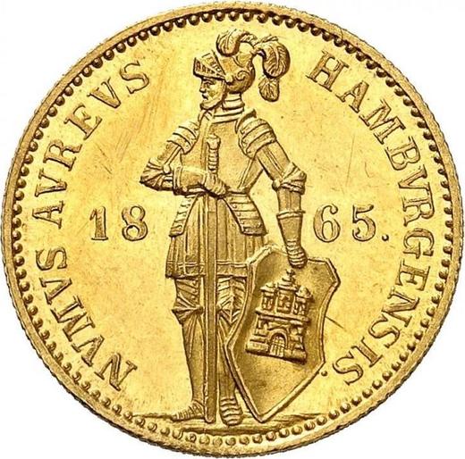 Аверс монеты - Дукат 1865 года - цена  монеты - Гамбург, Вольный город