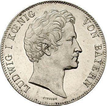 Аверс монеты - 2 талера 1846 года - цена серебряной монеты - Бавария, Людвиг I