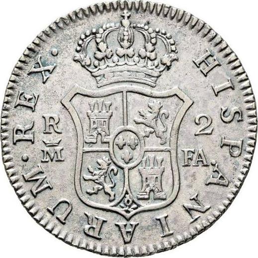 Reverso 2 reales 1806 M FA - valor de la moneda de plata - España, Carlos IV