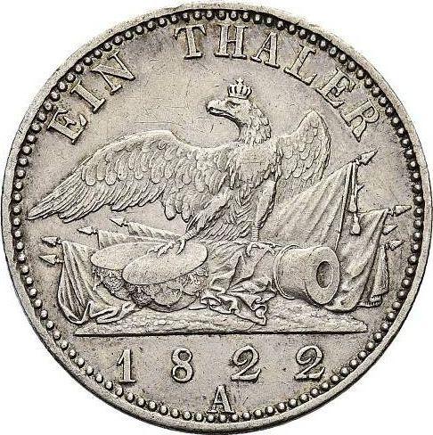 Reverse Thaler 1822 A - Silver Coin Value - Prussia, Frederick William III