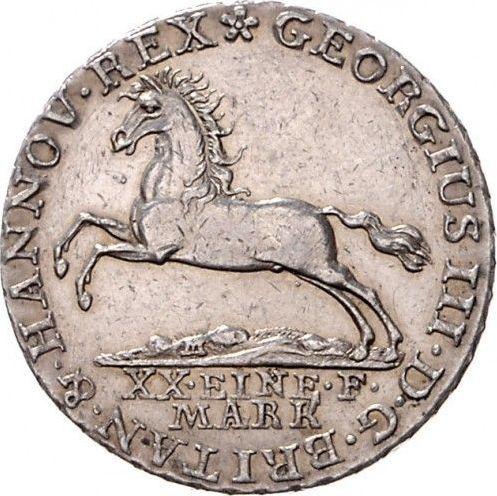 Obverse 16 Gute Groschen 1820 "BRITAN & HANNOV REX" - Silver Coin Value - Hanover, George III