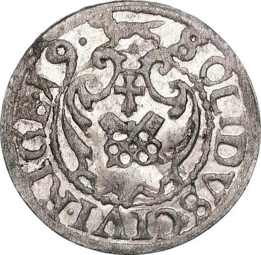 Реверс монеты - Шеляг 1619 года "Рига" - цена серебряной монеты - Польша, Сигизмунд III Ваза