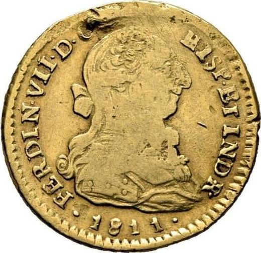 Obverse 2 Escudos 1811 So FJ - Gold Coin Value - Chile, Ferdinand VII
