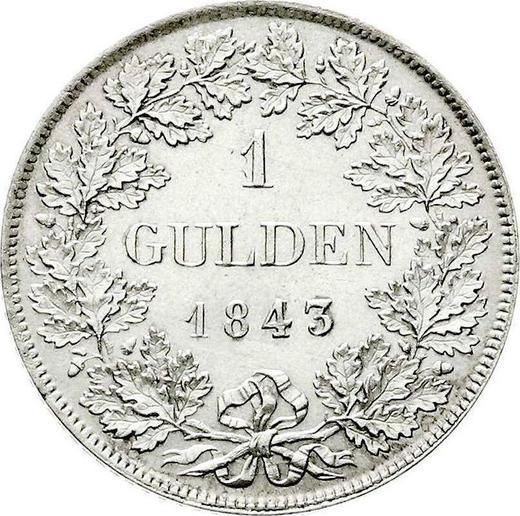 Reverso 1 florín 1843 - valor de la moneda de plata - Sajonia-Meiningen, Bernardo II
