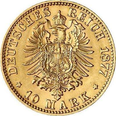 Reverso 10 marcos 1877 C "Prusia" - valor de la moneda de oro - Alemania, Imperio alemán