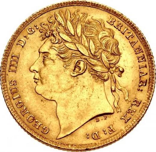 Аверс монеты - Соверен 1824 года BP - цена золотой монеты - Великобритания, Георг IV