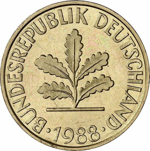 Реверс монеты - 10 пфеннигов 1988 года D - цена  монеты - Германия, ФРГ
