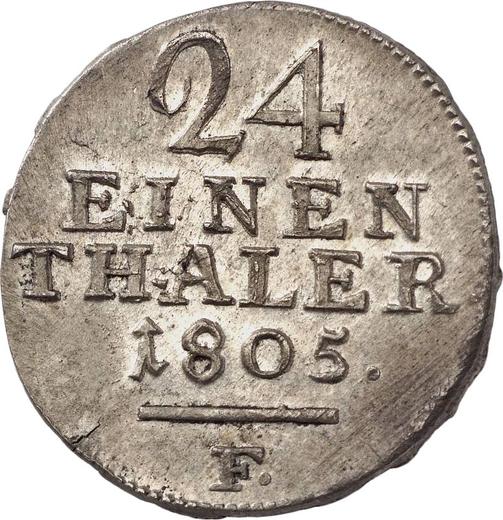 Rewers monety - 1/24 thaler 1805 F - cena srebrnej monety - Hesja-Kassel, Wilhelm I