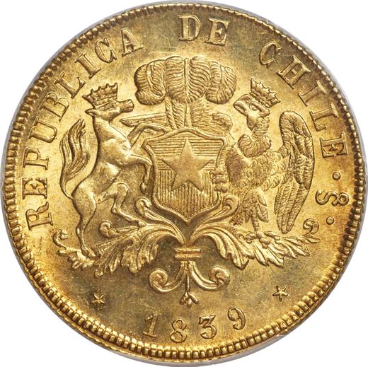 Avers 8 Escudos 1839 So IJ - Goldmünze Wert - Chile, Republik