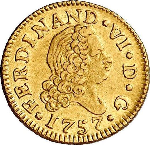 Аверс монеты - 1/2 эскудо 1757 года M JB - цена золотой монеты - Испания, Фердинанд VI
