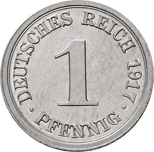 Anverso 1 Pfennig 1917 J "Tipo 1916-1918" - valor de la moneda  - Alemania, Imperio alemán