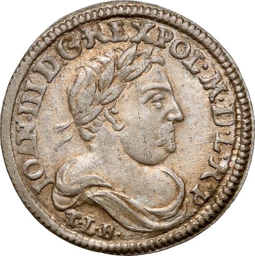 Аверс монеты - Шестак (6 грошей) 1680 года TLB "Тип 1677-1687" - цена серебряной монеты - Польша, Ян III Собеский