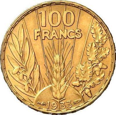Reverse 100 Francs 1933 "Type 1929-1936" Paris - France, Third Republic