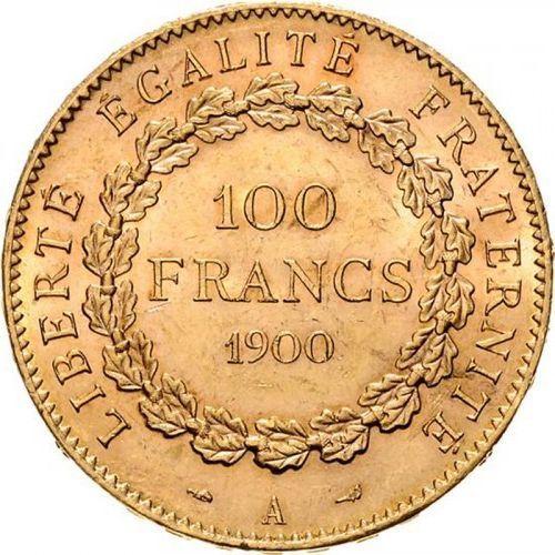 Reverse 100 Francs 1900 A "Type 1878-1914" Paris - France, Third Republic