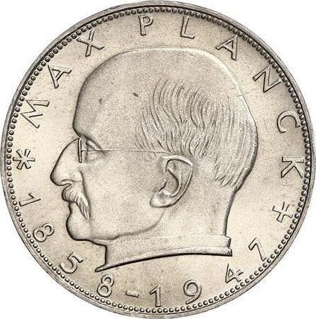 Awers monety - 2 marki 1961 F "Max Planck" - cena  monety - Niemcy, RFN