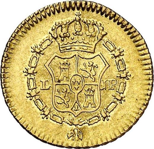 Реверс монеты - 1/2 эскудо 1818 года L JP - цена золотой монеты - Перу, Фердинанд VII