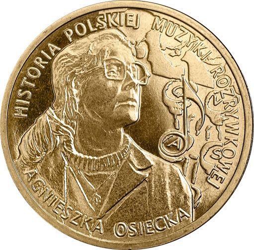 Reverso 2 eslotis 2013 MW "Agnieszka Osiecka" - valor de la moneda  - Polonia, República moderna
