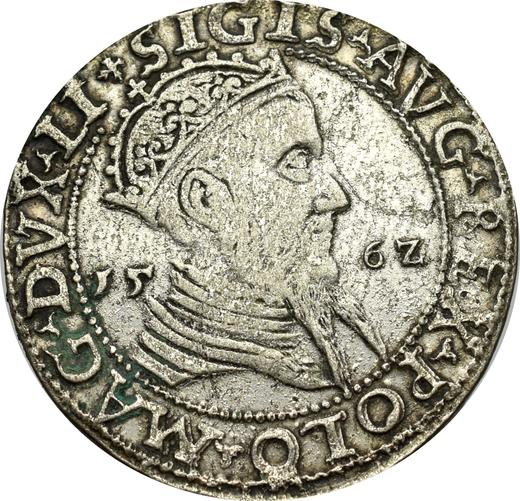 Аверс монеты - Трояк (3 гроша) 1562 года "Литва" - цена серебряной монеты - Польша, Сигизмунд II Август