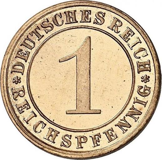 Аверс монеты - 1 рейхспфенниг 1924 года F - цена  монеты - Германия, Bеймарская республика
