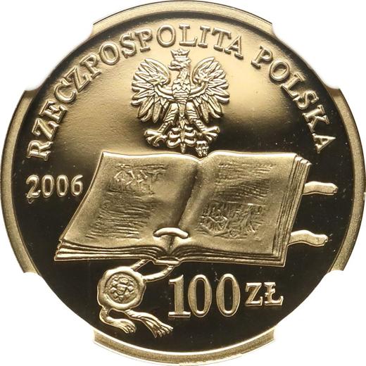 Аверс монеты - 100 злотых 2006 года MW NR "500 лет провозглашения статута Яна Лаского" - цена золотой монеты - Польша, III Республика после деноминации