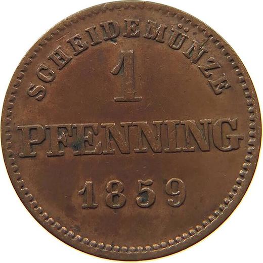 Реверс монеты - 1 пфенниг 1859 года - цена  монеты - Бавария, Максимилиан II