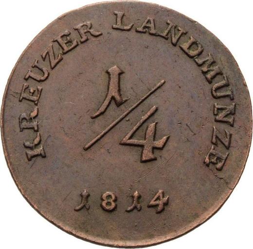Реверс монеты - 1/4 крейцера 1814 года - цена  монеты - Саксен-Мейнинген, Бернгард II