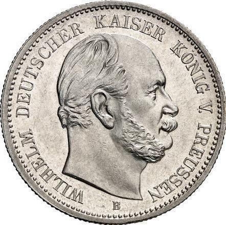 Awers monety - 2 marki 1877 B "Prusy" - cena srebrnej monety - Niemcy, Cesarstwo Niemieckie