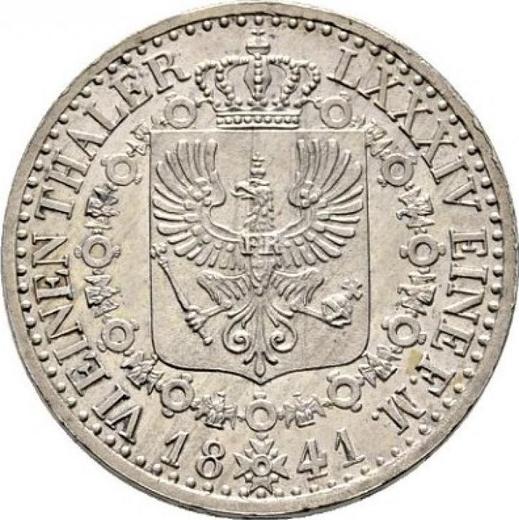 Reverso 1/6 tálero 1841 A - valor de la moneda de plata - Prusia, Federico Guillermo IV
